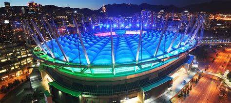 Originally estimated at $650 million, the stadium's actual construction cost rose to $1.15 billion, making it one of the most expensive sports venues ever built. B.C Place Stadium showing their 4-H colours | Show Your 4 ...