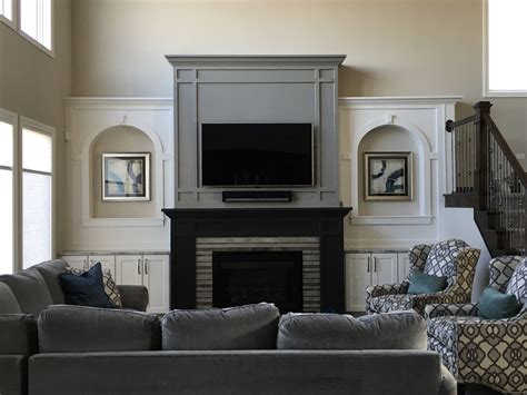 Gray Great Room Fireplace Wall Paint Colors Sherwin Williams