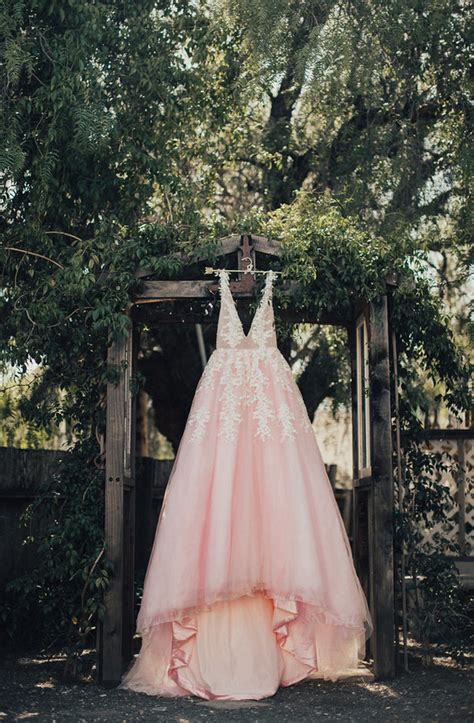 Rustic California Wedding Pink Wedding Dress 100 Layer Cake