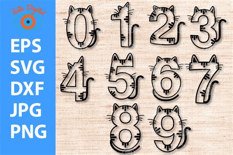 Cat Numbering Line Ornament Animal Graphic By Taita Digital · Creative
