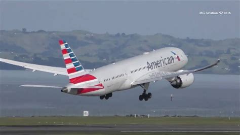 N802an American Airlines Boeing 787 8 Dreamliner Takeoff Auckland