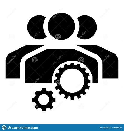 Team Work Gear Icon Simple Style Stock Vector Illustration Of
