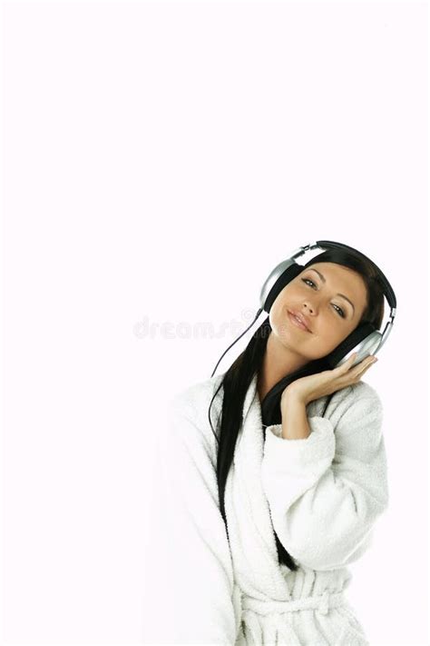 Naked Woman With Earphones Stock Image Image Of Headphones