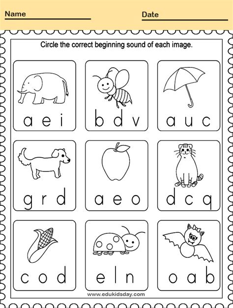 Phonics Worksheets For Beginners