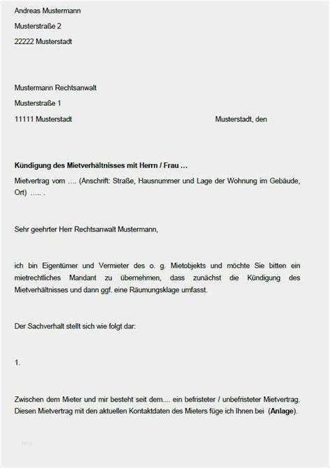 Falls er die kündigung ausspricht, ist das mietverhältnis bis zum ablauf des übernächsten monats nach ende der. Kündigungsschreiben Vermieter An Mieter Vorlage Wunderbar ...