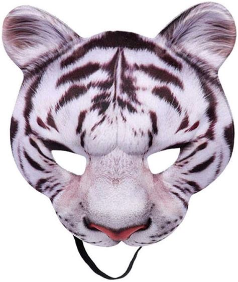 XWYWP Halloween Maske Halloween 3D Tiger Weiß Tiger Maske Party Cosplay
