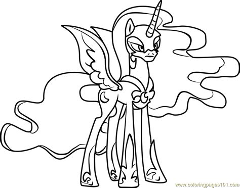 Her job was the raise the moon each night. Nightmare Moon Coloring Page - Free My Little Pony ...