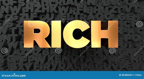 Rich Gold Text On Black Background 3d Rendered Royalty Free Stock