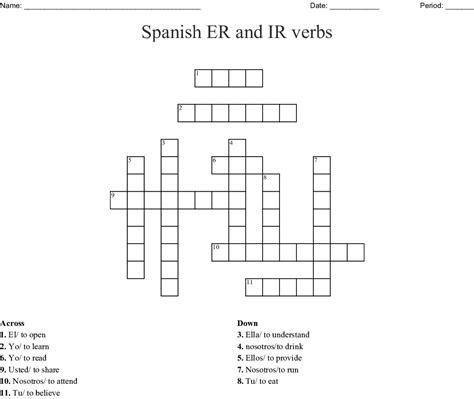 Spanish word for crossword, including example sentences in both english and spanish. Crossword Puzzle Printable In Spanish | Printable Crossword Puzzles