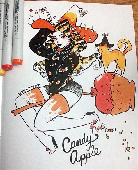 Vickisigh Inktober Day 25 Pretty Art Cute Art Witch Drawing Under