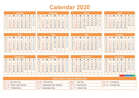 Calendar For 2020 Indicating Public Holidays Calendar