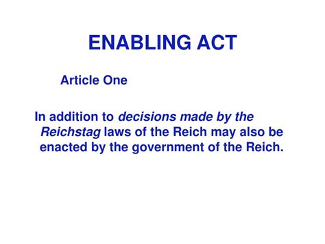 Ppt The Enabling Act Powerpoint Presentation Free Download Id243941