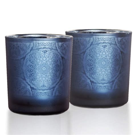 You can decorate your wall also by hanging candle holders. lEPECQ Blue Bathroom Decor Candle Holders Set, Blue Votive Candle Holder, 3.15" Height(Set of 2 ...