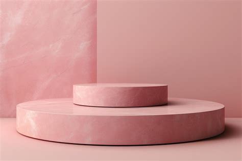 Premium Ai Image A Pink Marble Pedestal With A Pink Base And A Round Base