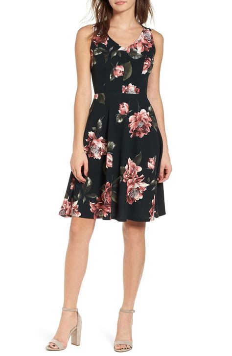 Main Image Soprano Floral Print Fit And Flare Dress Fit Flare Dress
