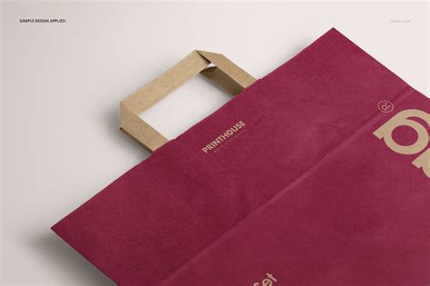 Download Folded Handle Kraft Paper Bag Mockup on Behance