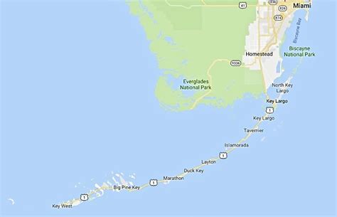 Florida Keys On A Map Florida Gulf Map