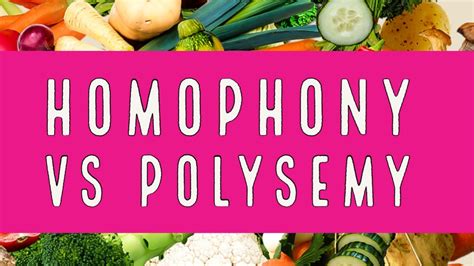 Difference Between Homophony And Polysemy Same Spells And