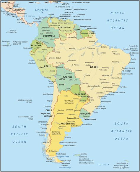Map Of South American Cities Issie Leticia