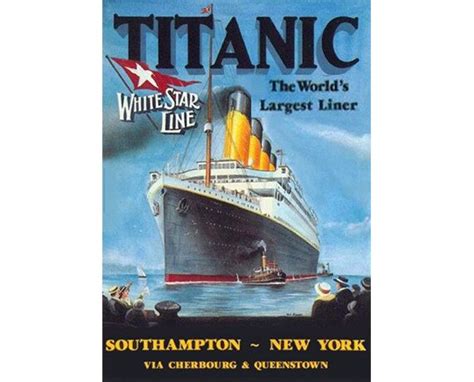 Titanic Poster White Star Line Vintage Poster Ocean Liner Etsy