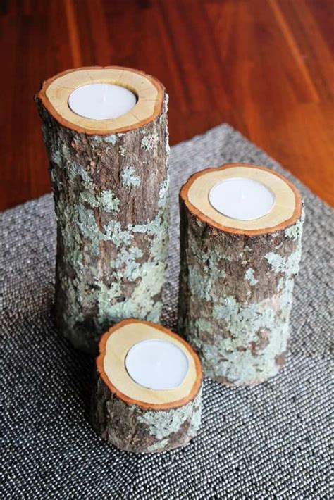 Diy Wood Candle Holders The Spiffy Cookie