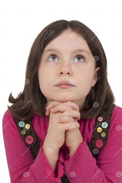 Beautiful Girl Praying And Looking Up Stock Photo Image Of Portrait
