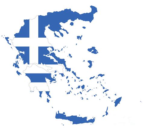 Flag In The Outline Of Greece Digital Art By Peter Hermes Furian