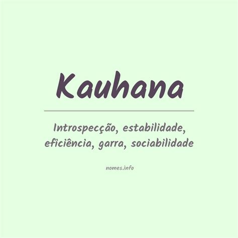 Significado Do Nome Kauhana