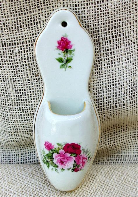 Decorative Ceramic Floral Wall Pocket Rose Wall Vase Etsy