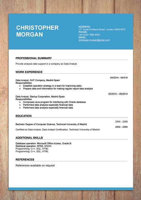 Sample cv format how to write a cv for a physician resident seeking a permanent position or locum tenens job patrick jones, m.d. CV Resume Templates Examples Doc Word download | Resume ...