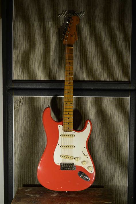 This 1957 fender stratocaster, serial number 20869, is in a very rare custom color option called by 1956, nonstock finishes were specified in fender literature and in 1957 fender began to offer a larger. 1957 Fender Stratocaster serial "-21591" - Cesco's Corner ...