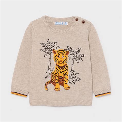 Пуловер с тигър за бебе момче Майорал | Kidz.bg