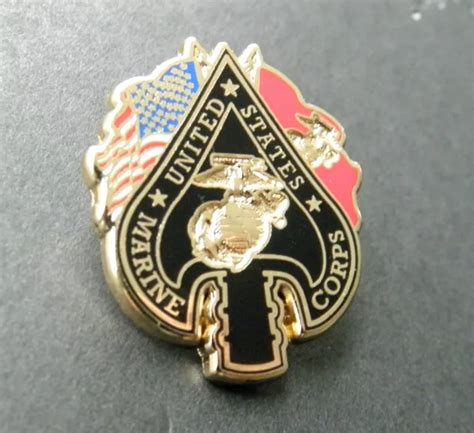 Us Marine Corps Usmc Marines Flag Spear Head Spade Lapel Pin Badge 1