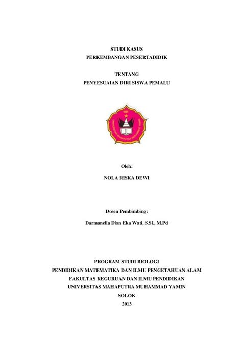 Contoh Makalah Kasus Pada Anak Usia Dini Yang Pemalu - Soal Matpel