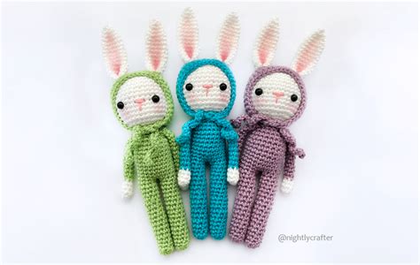 Conejito En Pijama Patrón De Crochet Nightly Crafter Shop
