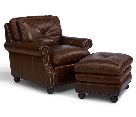 Flexsteel Latitudes Suffolk Leather Chair And Ottoman Combination Set