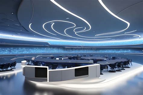 Futuristic Concept For Conference Room Stock Illustration