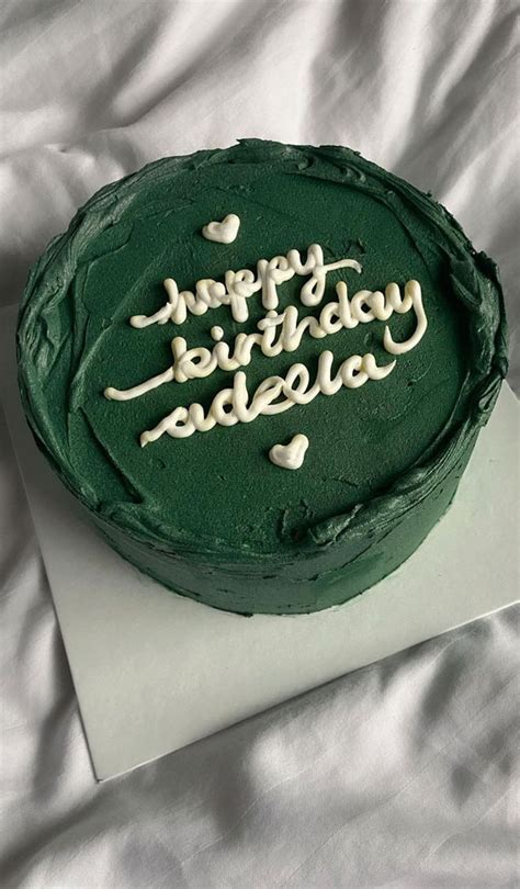 40 Cute Minimalist Cake Designs For Any Celebration Dark Green Buttercream Cake