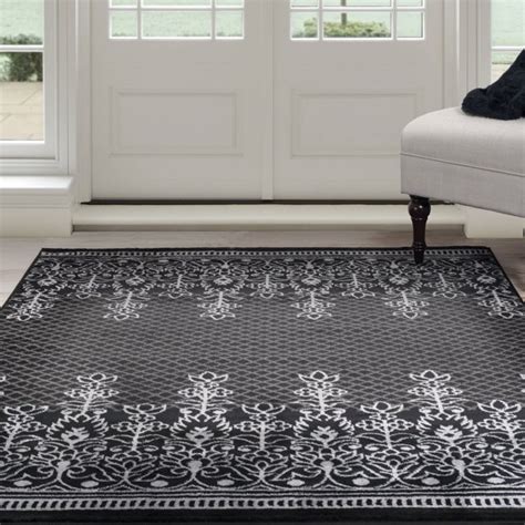 2,035 likes · 1 talking about this. Somerset Home Royal Garden Area Rug, Black and Grey ...