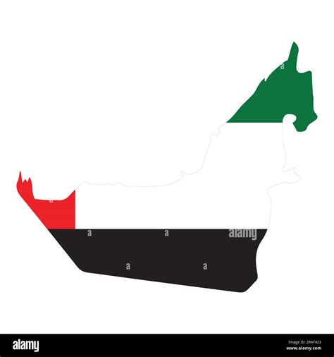 United Arab Emirates map with flag on grey background. Vector
