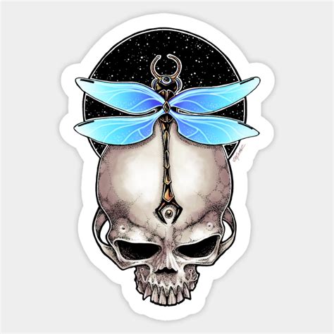 Awakened Dragonfly Skull Dragonfly Sticker Teepublic