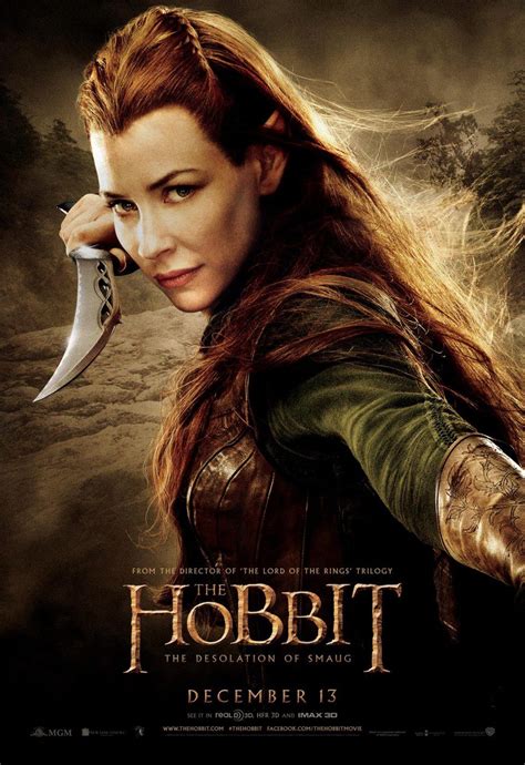 Póster De Evangeline Lilly En El Hobbit La Desolación De Smaug