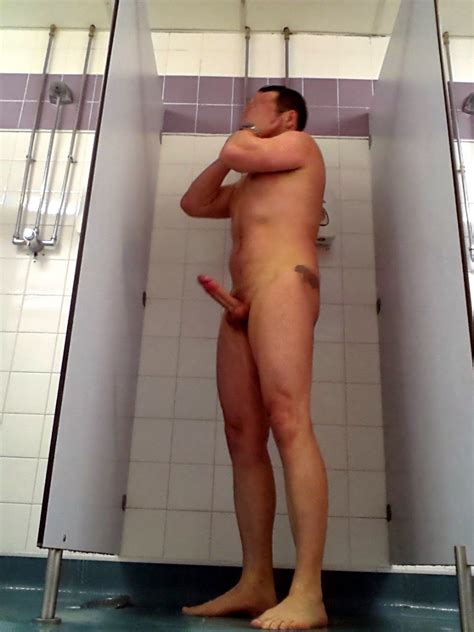 Naked Men With Erections In Shower