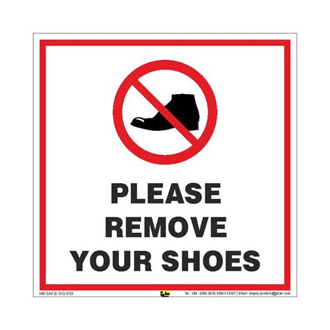 Mr Safe Please Remove Your Shoes Sign Pvc Sticker Inch X Inch