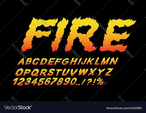 Fire Font Flame Abc Fiery Letters Burning Alphabet