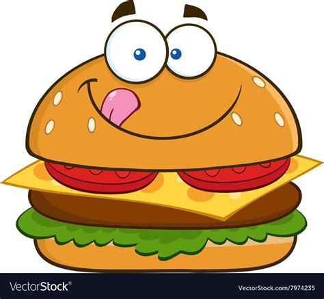 Hungry Burger Cartoon Vector Image On Vectorstock