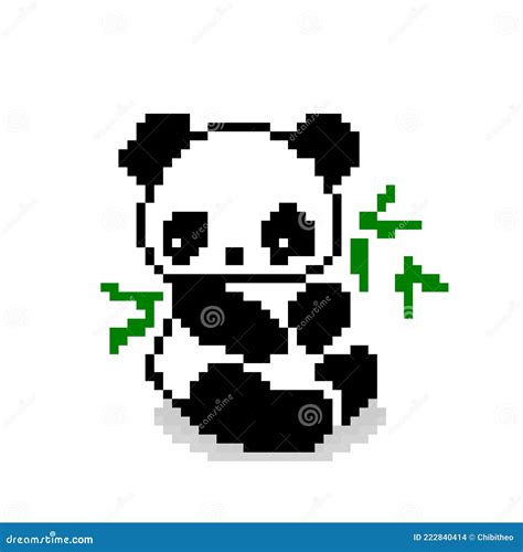 Pixel Panda Image 8 Bit Game Stock Vector Illustration Of Mosaic
