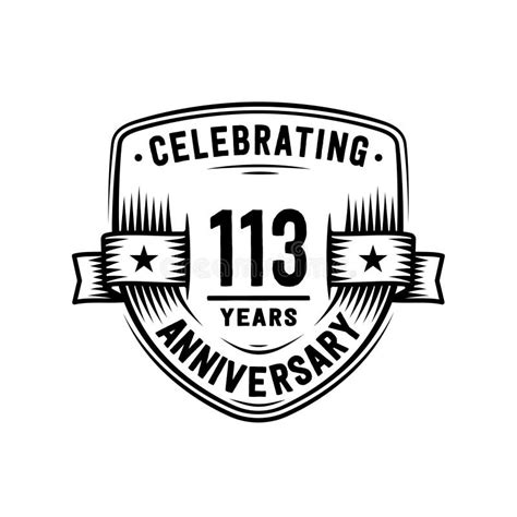 113 Years Anniversary Celebration Shield Design Template 113th