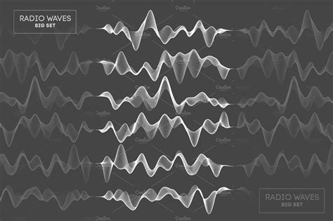 Radio Waves Vector Set Pre Designed Illustrator Graphics ~ Creative