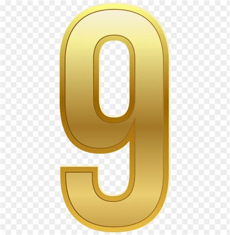 Number Nine Gold Classic Clipart Png Photo Toppng